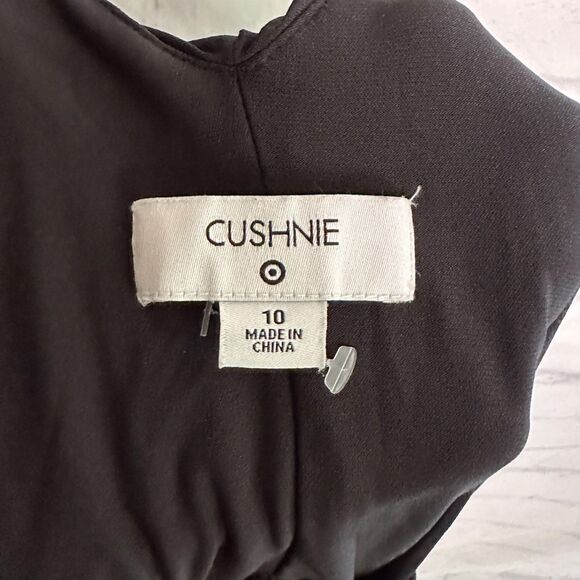 Cushine Black V-neck Mini Dress, Size 10 - Picture 3 of 4